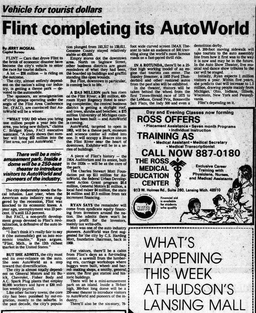 AutoWorld (Six Flags AutoWorld) - 1981 Article That Dicusses Ideas Never Implemented (newer photo)